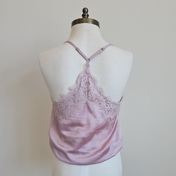 Abercrombie & Fitch Pink Mauve Lace Trim Cami Bodysuit - Picture 3 of 6